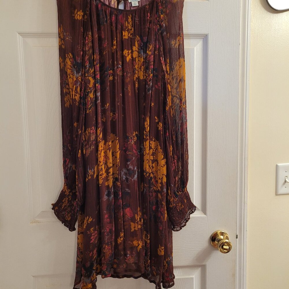 Sundance Long Sleeve Dress in Brown and Yellow